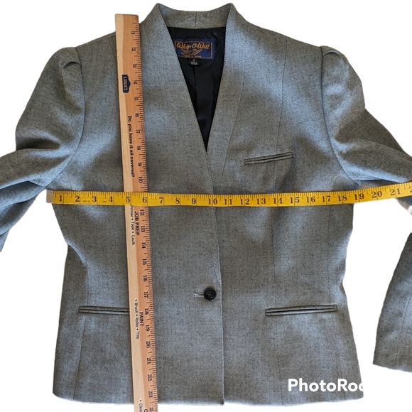 Whip-o-Will Skirt Suit Women's Sz 12 Gray Herringbone 2 Piece Vintage Work Wear - Picture 6 of 16